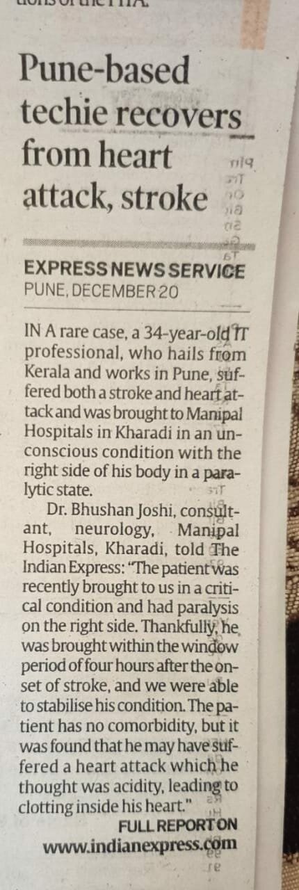 Pune-based techie recovers from heart | Dr. Bhushan Joshi